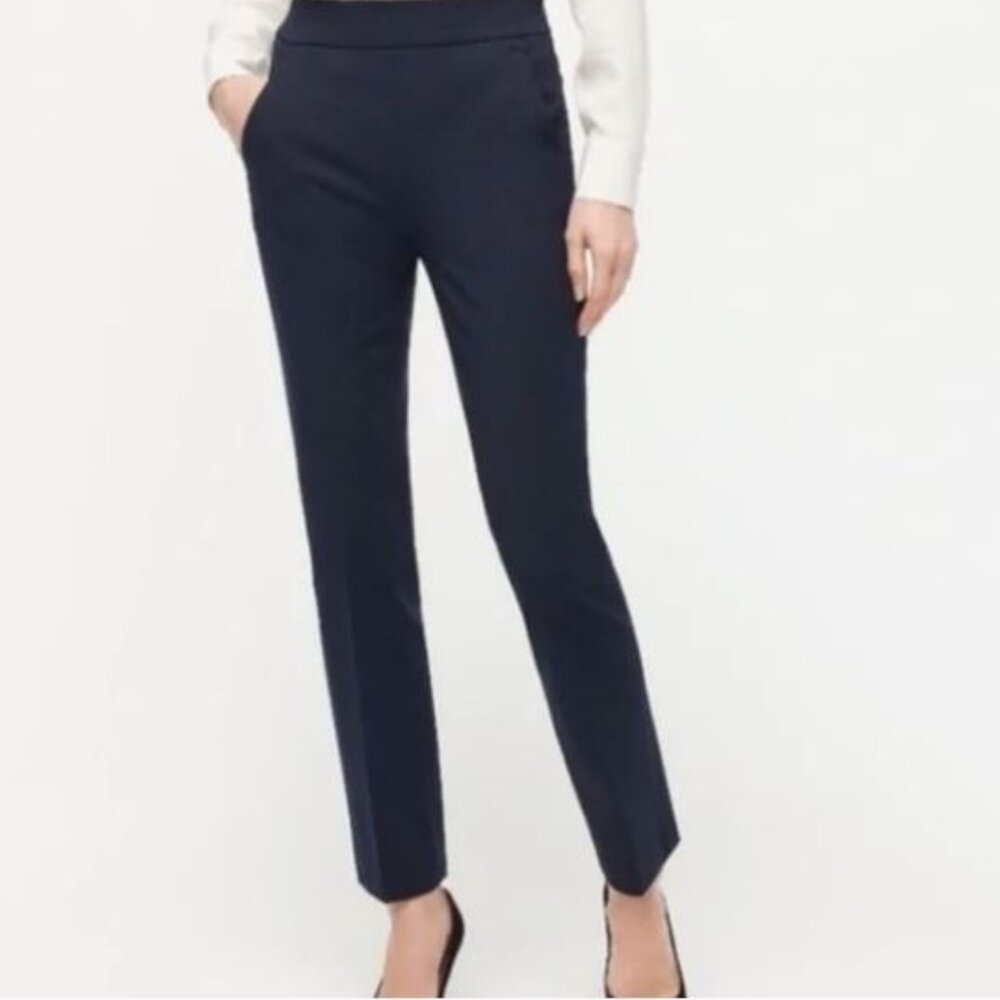J. Crew Remi Bi-Stretch Cotton Ankle Pant in Navy NWT